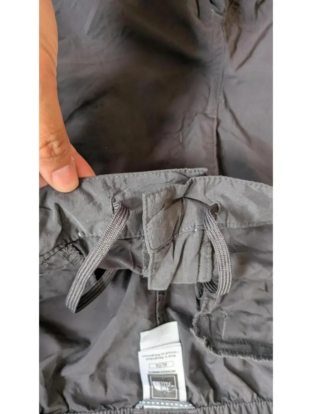 The North Face Pants Mens XL Gray Elastic Waist Cargo Pockets Lightweight Hiking